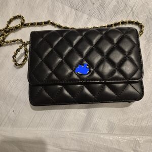 Black Quilted Chain Crossbody Bag